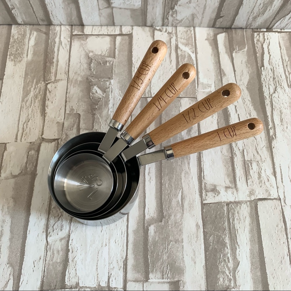 Rae Dunn Measuring Cups with Wood Handles